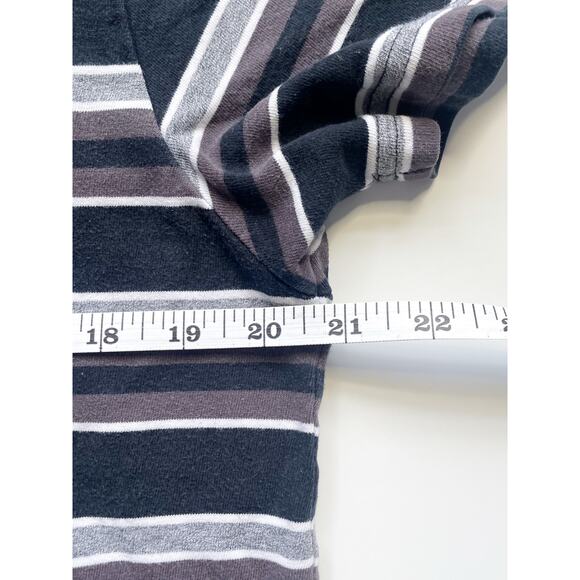 Men's Huf Worldwide Striped Black and Gray Cotton T-Shirt Size L - Picture 5 of 8